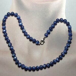 Blue Kyanite Gemstone Beads Necklace.